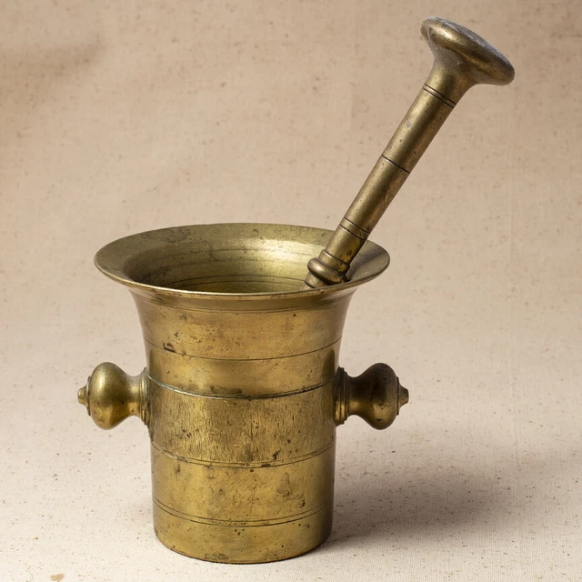 Antique 19th Century Bronze Pharmaceutical Mortar & Pestle