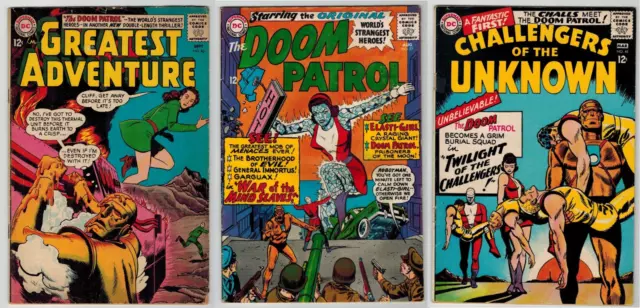1960s DOOM PATROL DC COMICS LOT MY GREATEST ADVENTURE #82 DP #97 CHALLENGERS #48