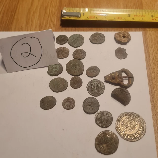 metal detecting finds FROM YORK UK interesting Lot ROMAN SILVER / HAMMERED 2