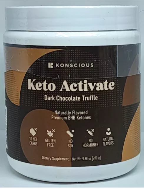 Konscious Keto Activate Dark Chocolate Truffle BHB Ketones New Sealed Exp. 9/25
