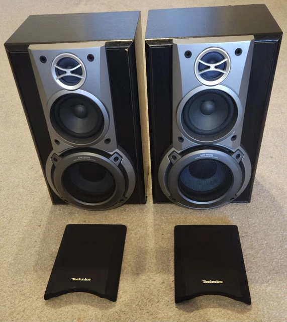 TECHNICS SBEH750 3WAY BiWire 160 Watt 6 Ohms Black Speakers Rare