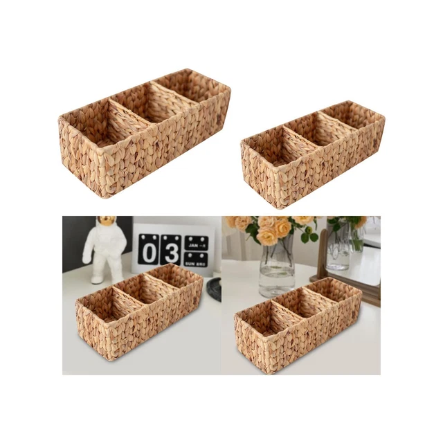 Cesto In Vimini Con 3 Scomparti - Organizer Per Bagno O Casa - Foto 8