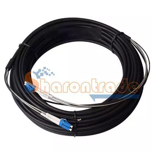 Outdoor Field Fiber Patch Cord LC to LC UPC SM 9/125 Duplex Fiber Cable 50M