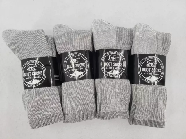 3 Pair Outdoor Life Merino Wool Socks Thermal Hunting Boot Crew Socks 10-13 Men