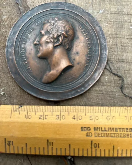 VICTORIAN COPPER DUKE OF WELLINGTON MEDAL / PLAQUE 65mm AUCTION STARTS AT £1