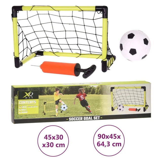 XQ Max Football Goal Set Football Goal with Mesh Hand Pump Ball Multiple Selection VidaXL