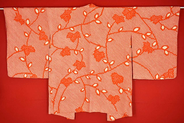 Vintage Japanese Kimono Silk Antique BORO HAORI Kusakizome SHIBORI/B302/540