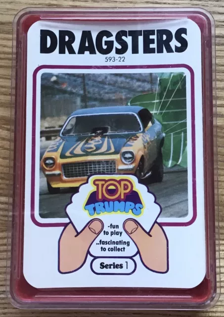 1970s Vintage Rare Dubreq Series 1 Top Trumps Dragsters, complete all 32 cards