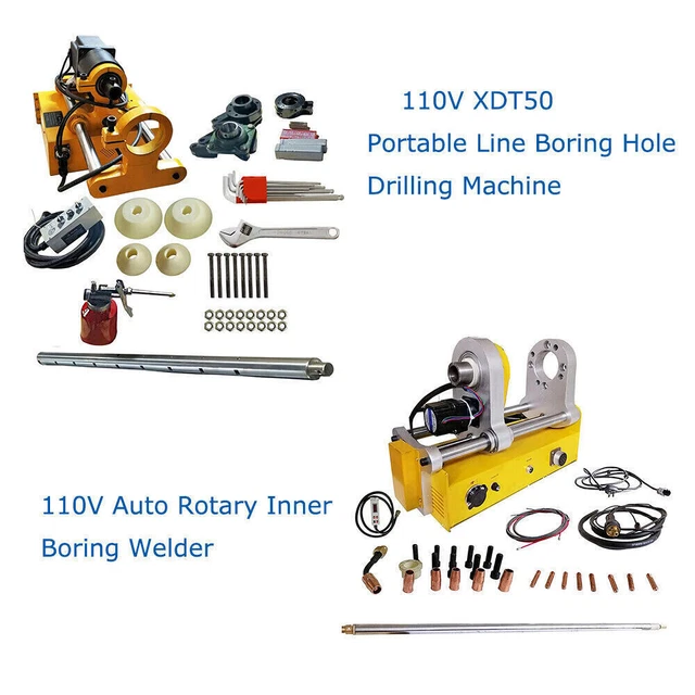 110V 50 Line Boring Hole Drilling Machine & 110V Auto Rotary Inner Boring Welder