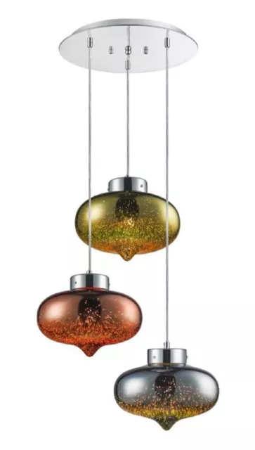 SereneLife Triple Pendant Hanging Lamp, Home Ceiling Light Fixture (SLLMP36)