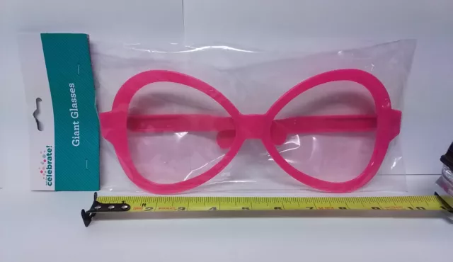 Giant Glasses Jumbo Big Wacky Pink Rimmed Clown Nerd Joke Costume Eyeglasses