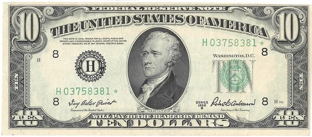 Series 1950B Ten Dollar Federal Reserve***ERROR***Note