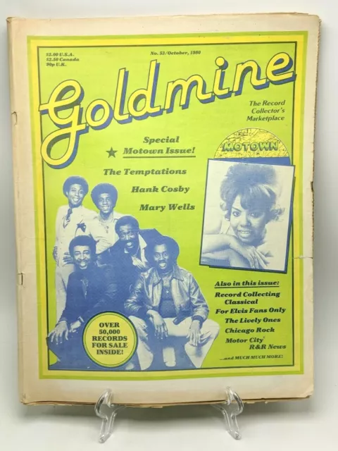 GOLDMINE Record Collectors Magazine 1980 Mowtown Temptations Hank Crosby Wells