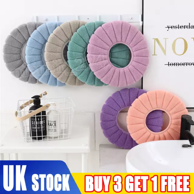 Bathroom Toilet Seat Closestool Cover Washable Soft Warmer Mat Pad Cushion UK