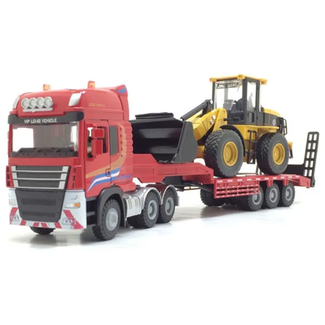 1:50 Flatbed Truck Trailer Transporter Loader Truck Model Car Diecast Kids Toys