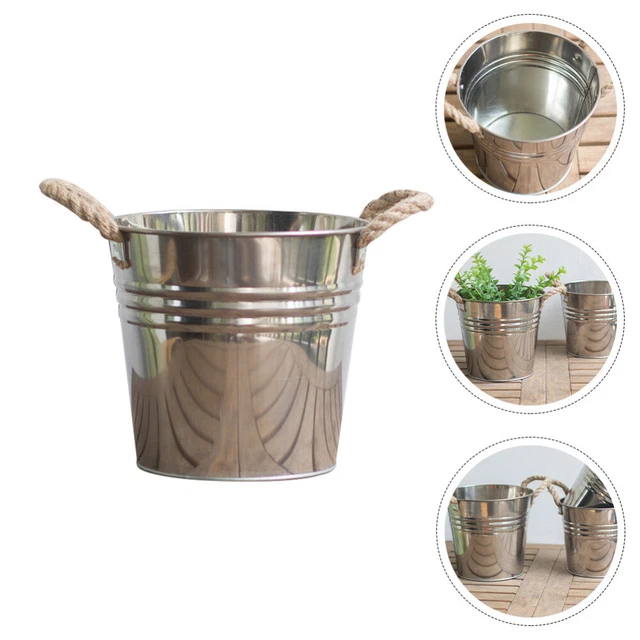1pc verzinkt oval pflanzer chic vase bauernhaus vase eimer