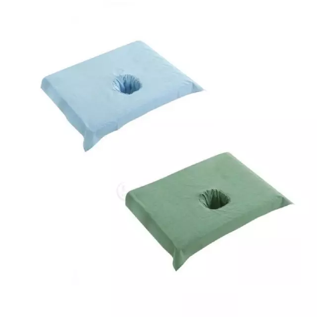 2x Pure Cotton SPA Half Massage Table Cover Beauty Hotel Bed Face Hole Serviette