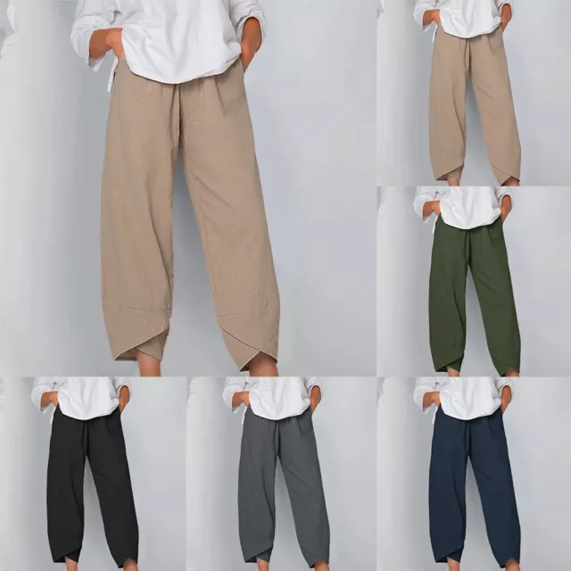 Pantalon ample confortable kaki décontracté pour femme taille plus pantalon am