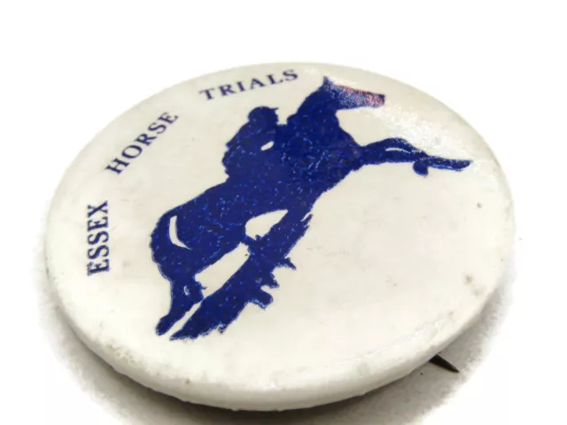 Essex Horse Trials Pin Button Vintage Equestrian Horse Back Riding