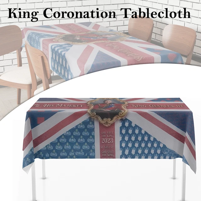 King Charles Coronation Gedenkausgabe Souvenir Tischdecke PVC Tischtücher Tuch