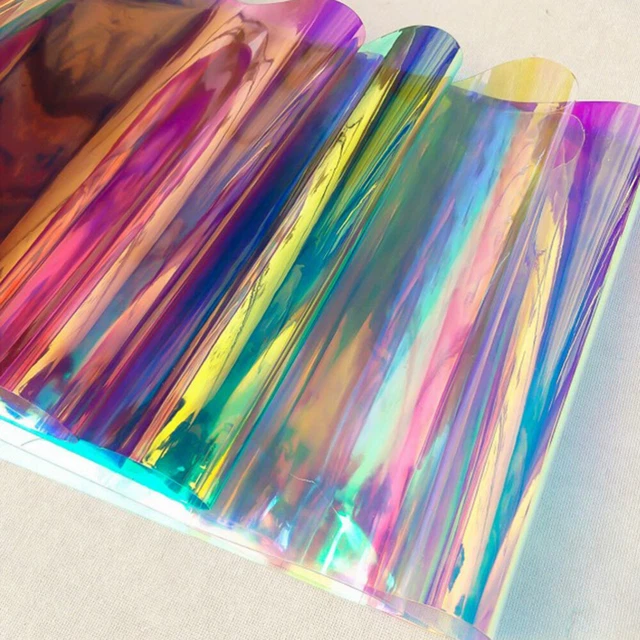 4 rollos deslumbrante ventana de papel de celofán película dicroica holográfico