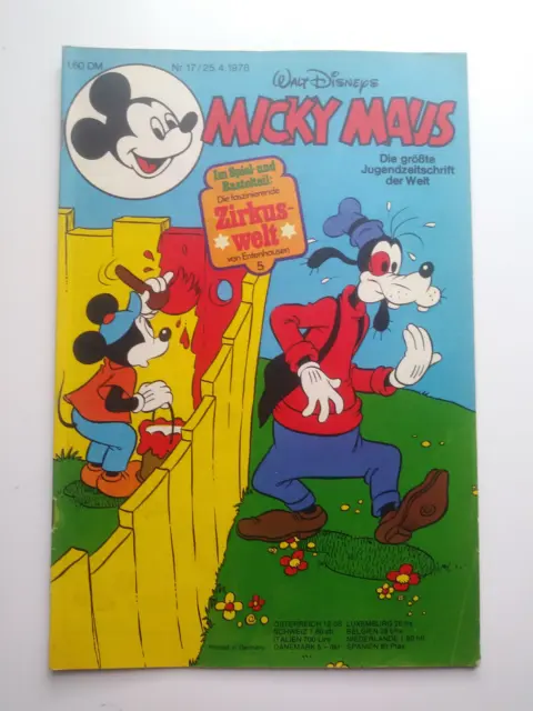Micky Maus Heft Nr. 17 von 1978 mit Beilage und Schnipp