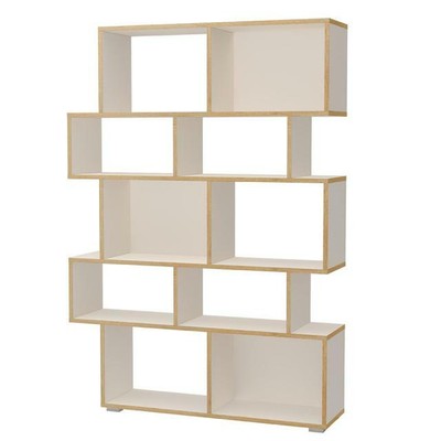 Tomasucci Libreria Kyra Tomasucci colori Bianco e Legno H160 x L146 x P35cm 