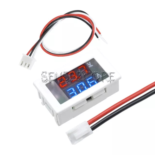 DC 100V 10A Digital Volt Amp Meter Gauge Dual Blue + Red LED Voltmeter Ammeter