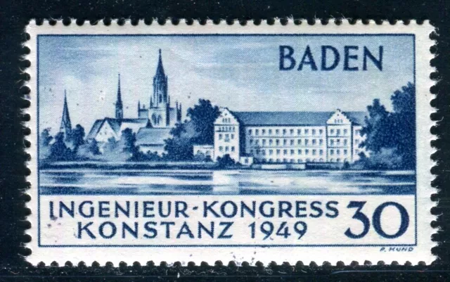 FRANZÖSISCHE ZONE BADEN 1949 46II ** POSTFRISCH feinst KONSTANZ II (M3714