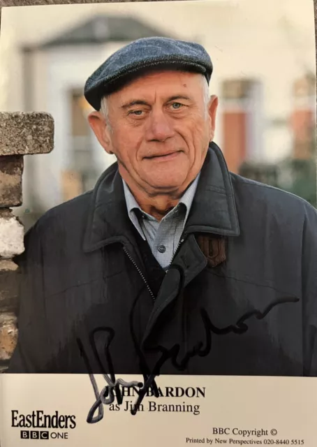 BBC EastEnders Jim Branning John Bardon Hand Signed Earlier Cast Card Autograph