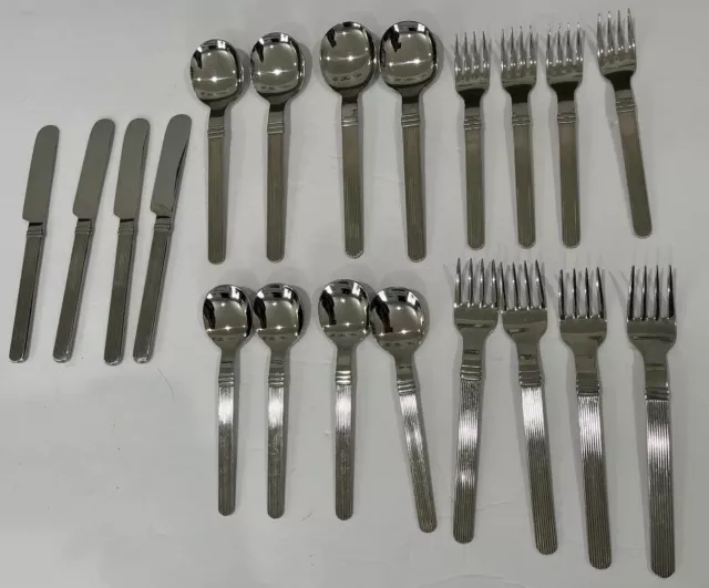 20 pc Sasaki RIGADIN Vignelli Design Stainless Flatware Korea spoon fork knives