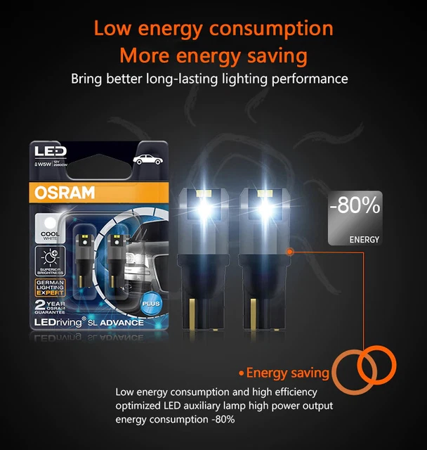 thumbnail image 2 of Ring Automotive W5W 501 LED Bulbs – Ice White 6000K, CANbus Error Free, Twin Pack 2 of 5