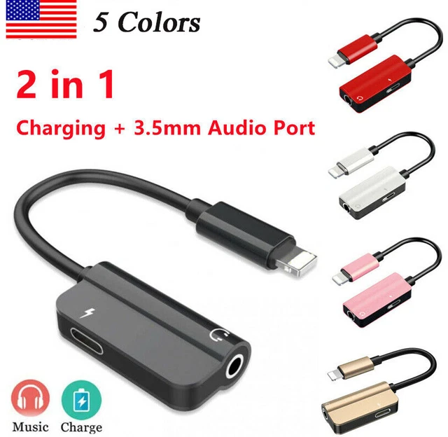 Adaptateur Lightning 3 En 1 Certifié MFI - Port Jack 3,5 Mm + USB-A OTG + Charge - Pour IPhone IPad