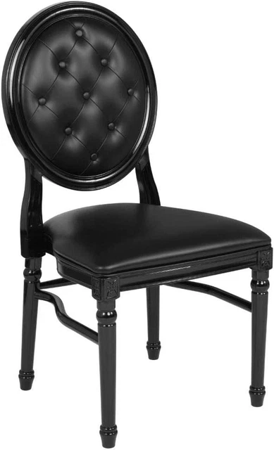 2 Pack HERCULES Series 900 Lb. Capacity King Louis Chair with Tufted Back, Black