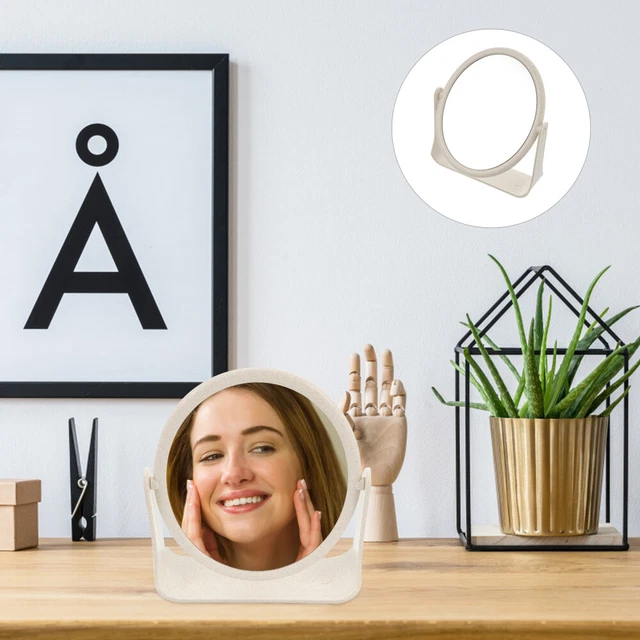 Espejo cosmético de escritorio para accesorios de baño