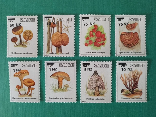 Zaïre 8 surchargé Nouvelle Valeur en NZ Champignons neuf MNH