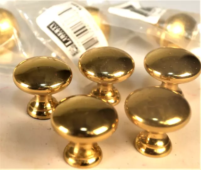 Liberty Hardware Solid Brass Gold Drawer Pulls Cabinet Knobs Set of 8 Round New