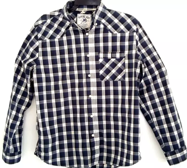 Piping Hot-Salt Water Heritage- XL Men's Long Sleeve Shirt Checkered