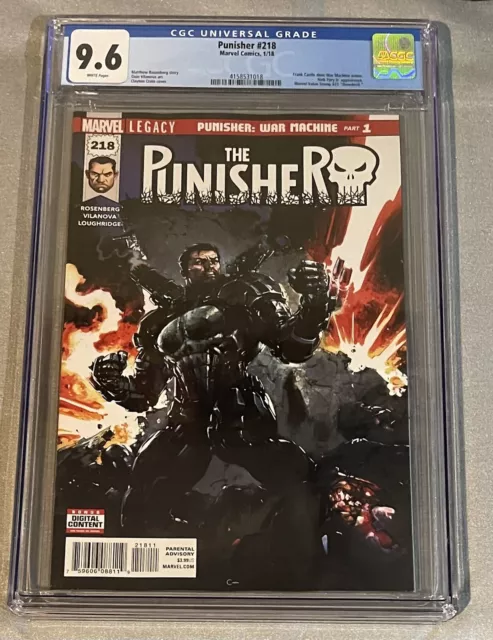 Punisher #218 Marvel 2018 Cgc 9.6 Frank Castle War Machine Armor