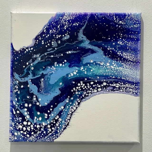 Fluid Art Original Abstract Acrylic Fluid Art Painting 12x12 Signed.webp