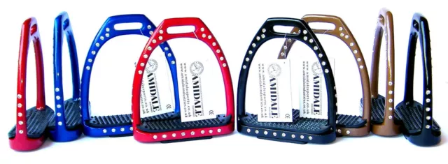 Aluminum Light Weight Stirrups Horse Riding 54 Crystals/Diamante Size 4.75"