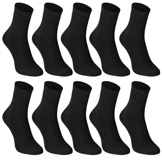 10-30 Paar Herrensocken Schwarz 95% Baumwolle Strümpfe Socken 39-46  Komfortable