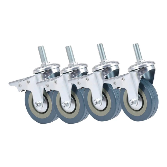 Rodillo giratorio de alto rendimiento con freno rodillos de carro para muebles (75 mm A4F3)