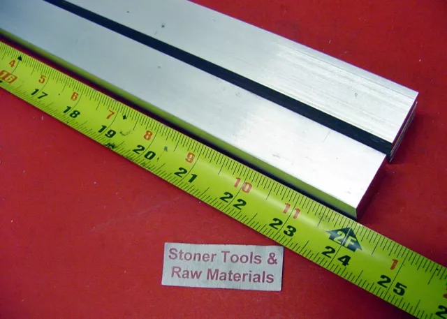2 Pieces 1" X 1" ALUMINUM 6061 SQUARE BAR 24" long T6511 Solid New Mill Stock