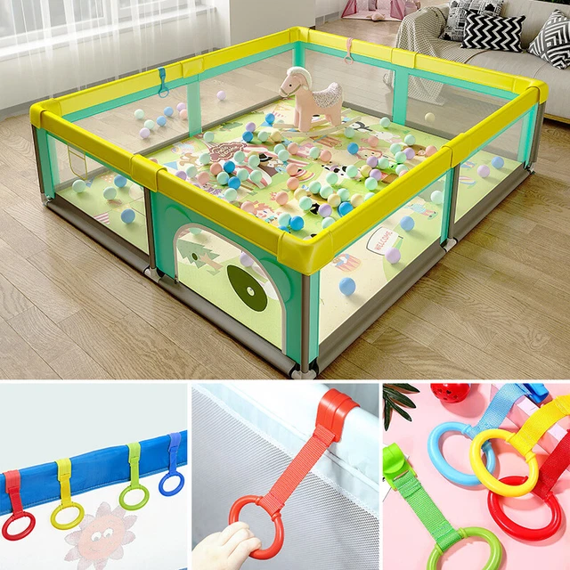 TDGBIH 4 PCS Baby Pull Up Rings Robust Baby Pull Rings Crib Pull Rings Playpen Pull Up Rings Kids Walking Training Tool For Baby Kids