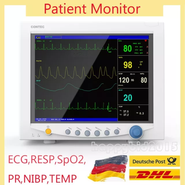 CONTEC CE ICU CCU Vital Signs Monitor de paciente, 6 parámetros CMS7000 Nuevo