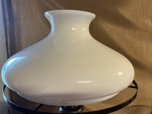 Vtg Hurricane GWTW Lamp Shade Milk Glass Shade XL   14” D 11 5/8” OD 7”tall