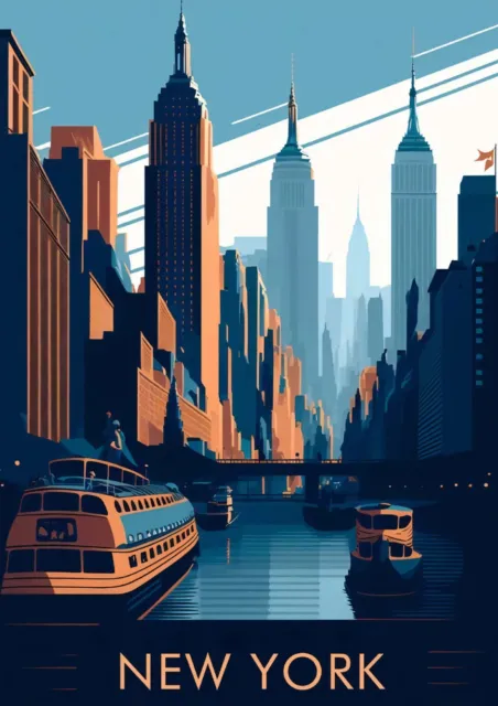 New York Cityscape SIZE A3  WALL PRINT TRAVEL POSTERS, PRINT, COLLECT