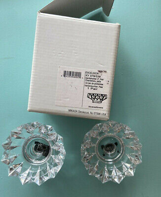 Mikasa Slovenia Crystal Pair Of " Excelsior " Candleholder Chandeliers - 2" Each