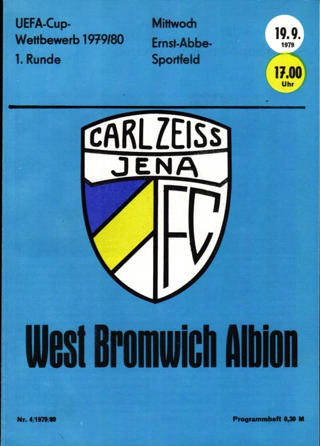 EC III 79/80 FC Carl Zeiss Jena - West Bromwich Albion, 19.09.1979